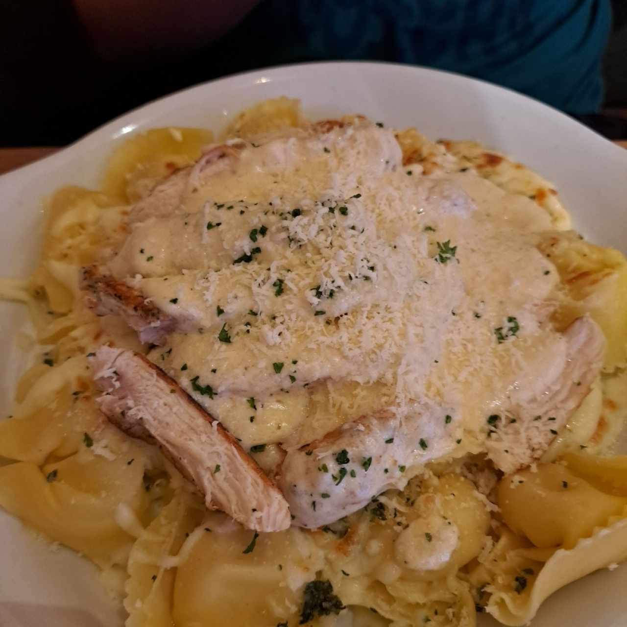 Asiago Tortelloni Alfredo With Grilled Chicken