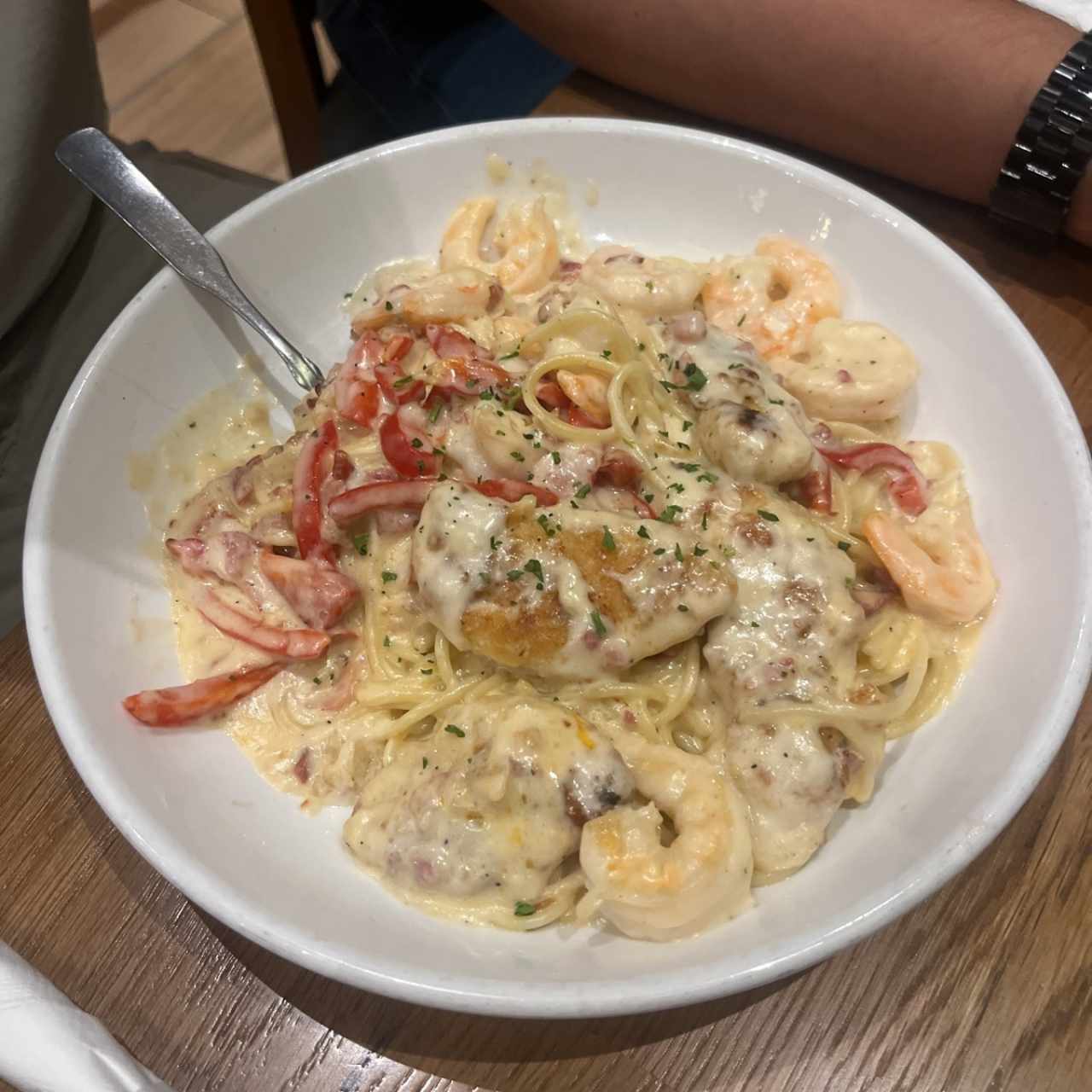 Chicken & Shrimp Carbonara