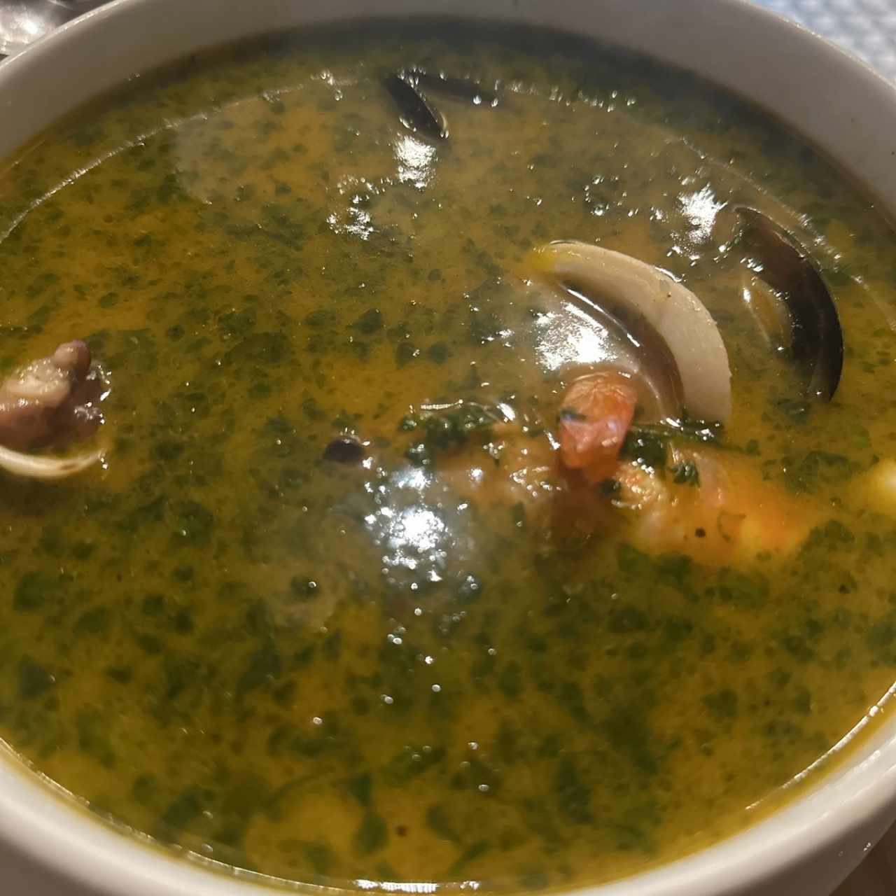 Entradas - Sopa de mariscos