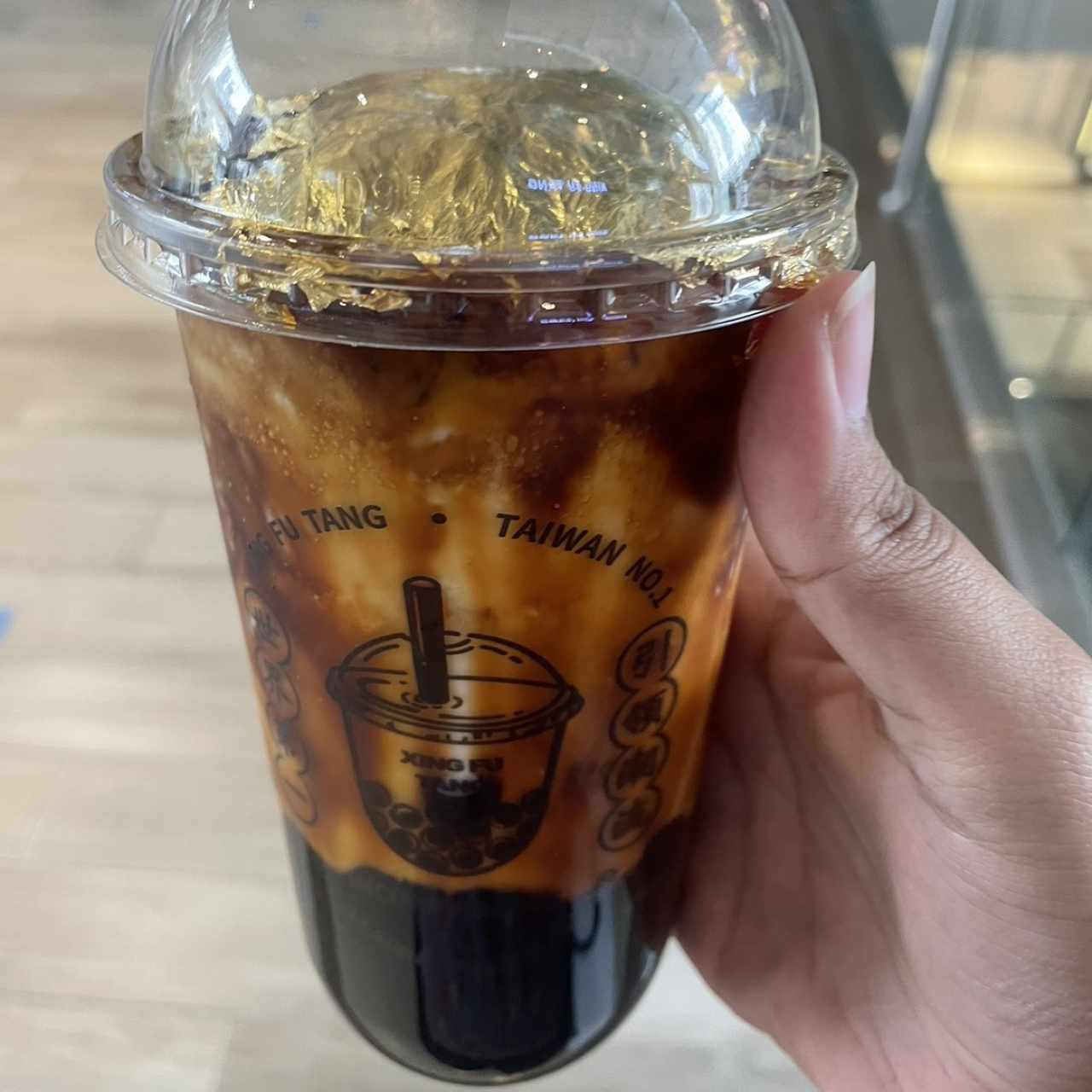 Gold foil brown sugar bobba milk 