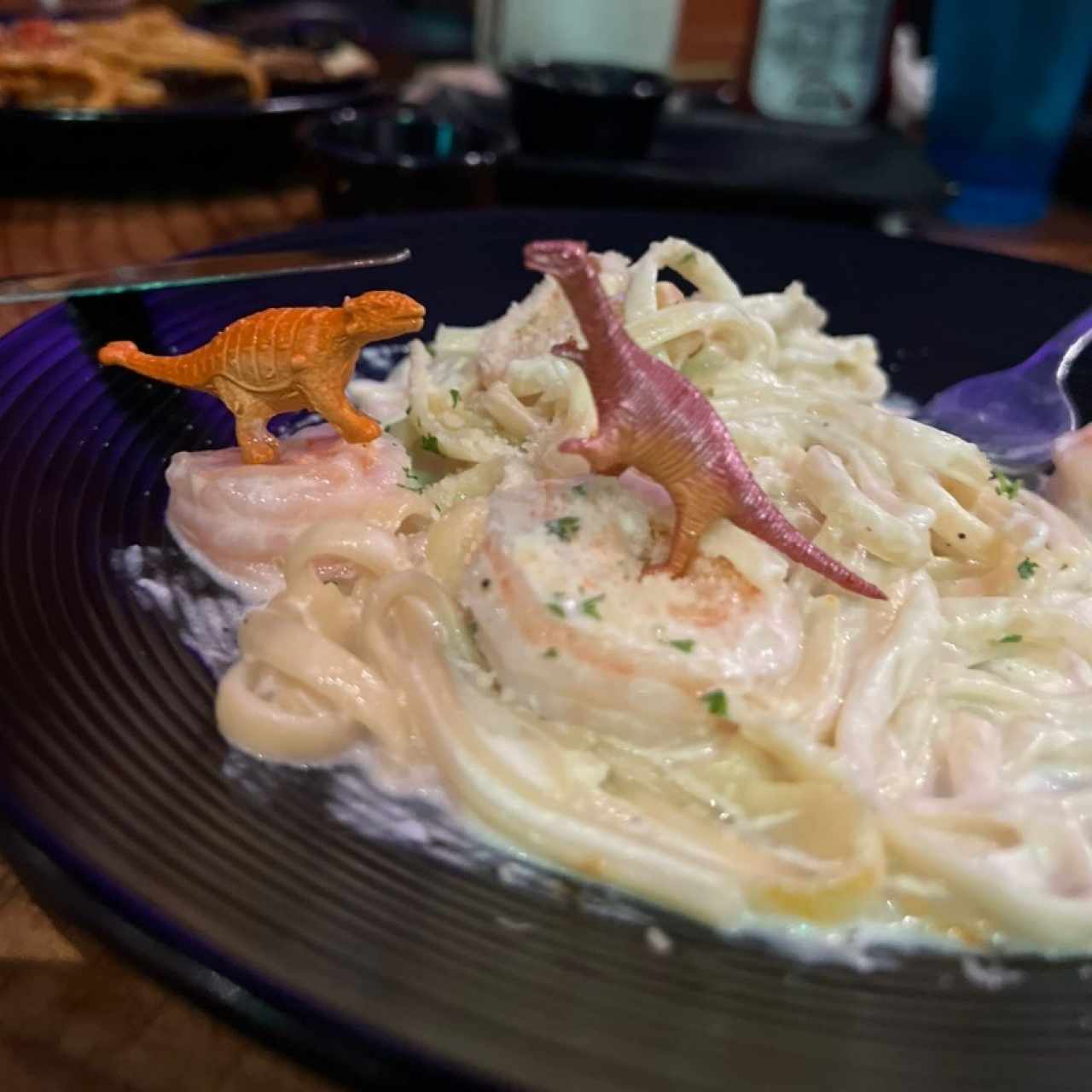 Pasta Alfredo Con Camarones