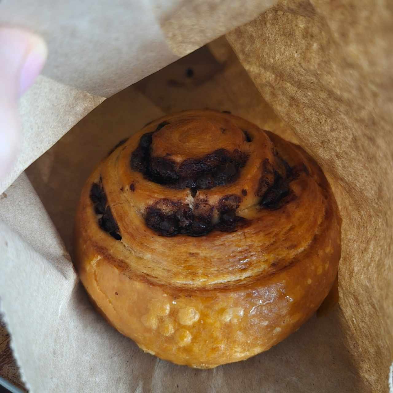 Rollo con relleno de chocolate