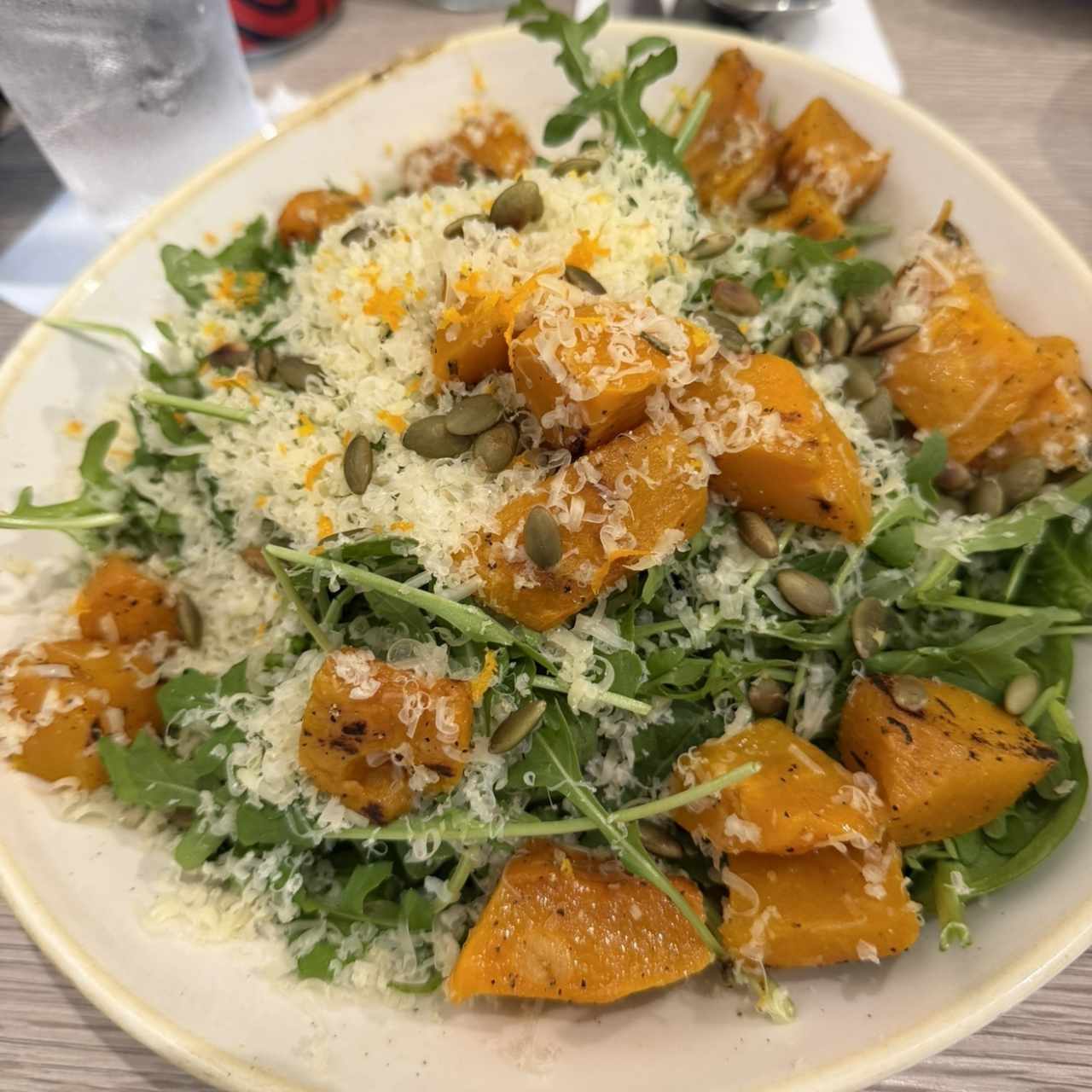 Ensalada de arugula y zapallo 