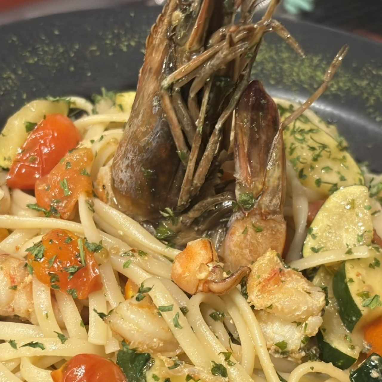 Linguine con Gamberoni