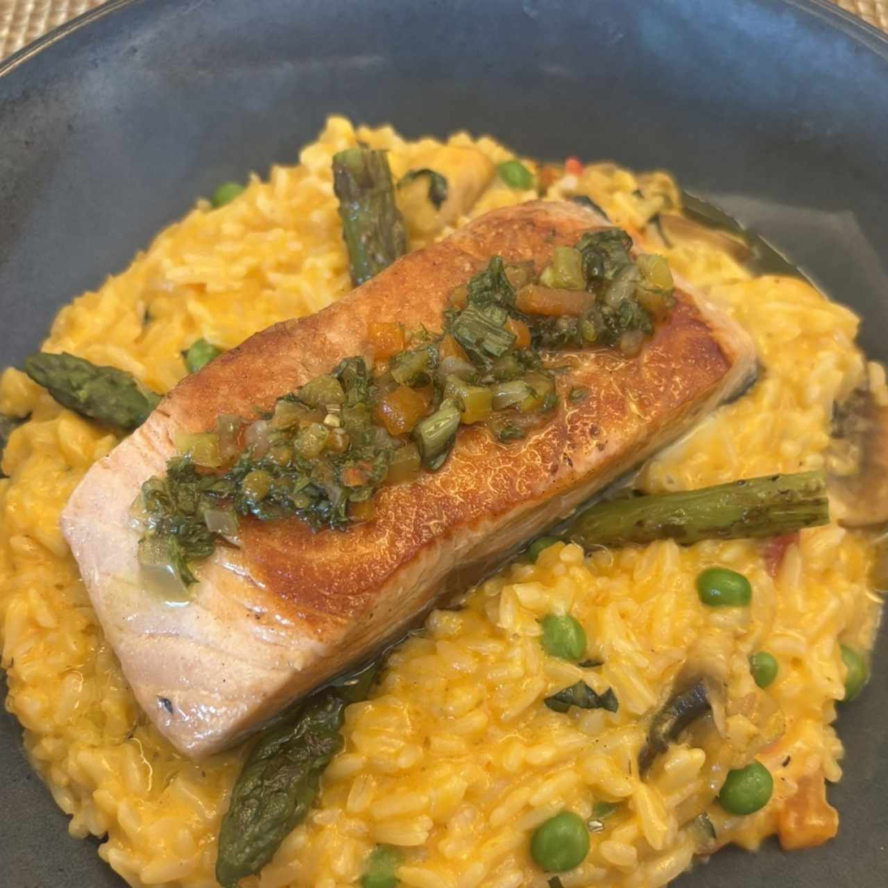 Rissoto con salmón 