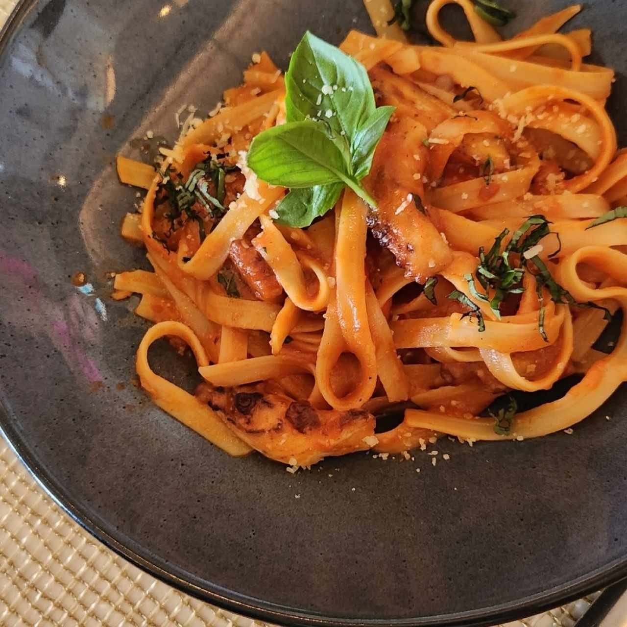 fetuccini con pulpo