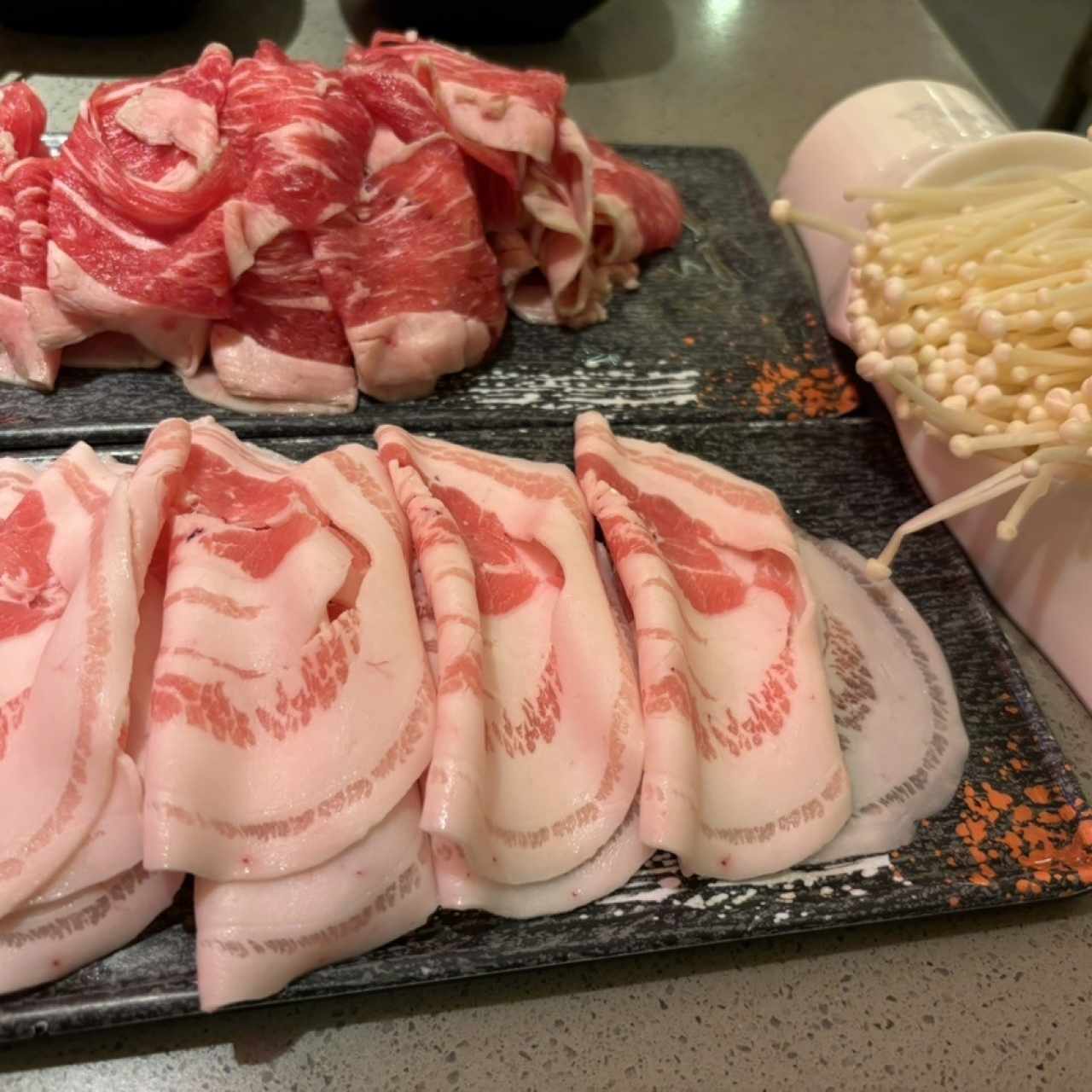 Carnes para el hot pot. 