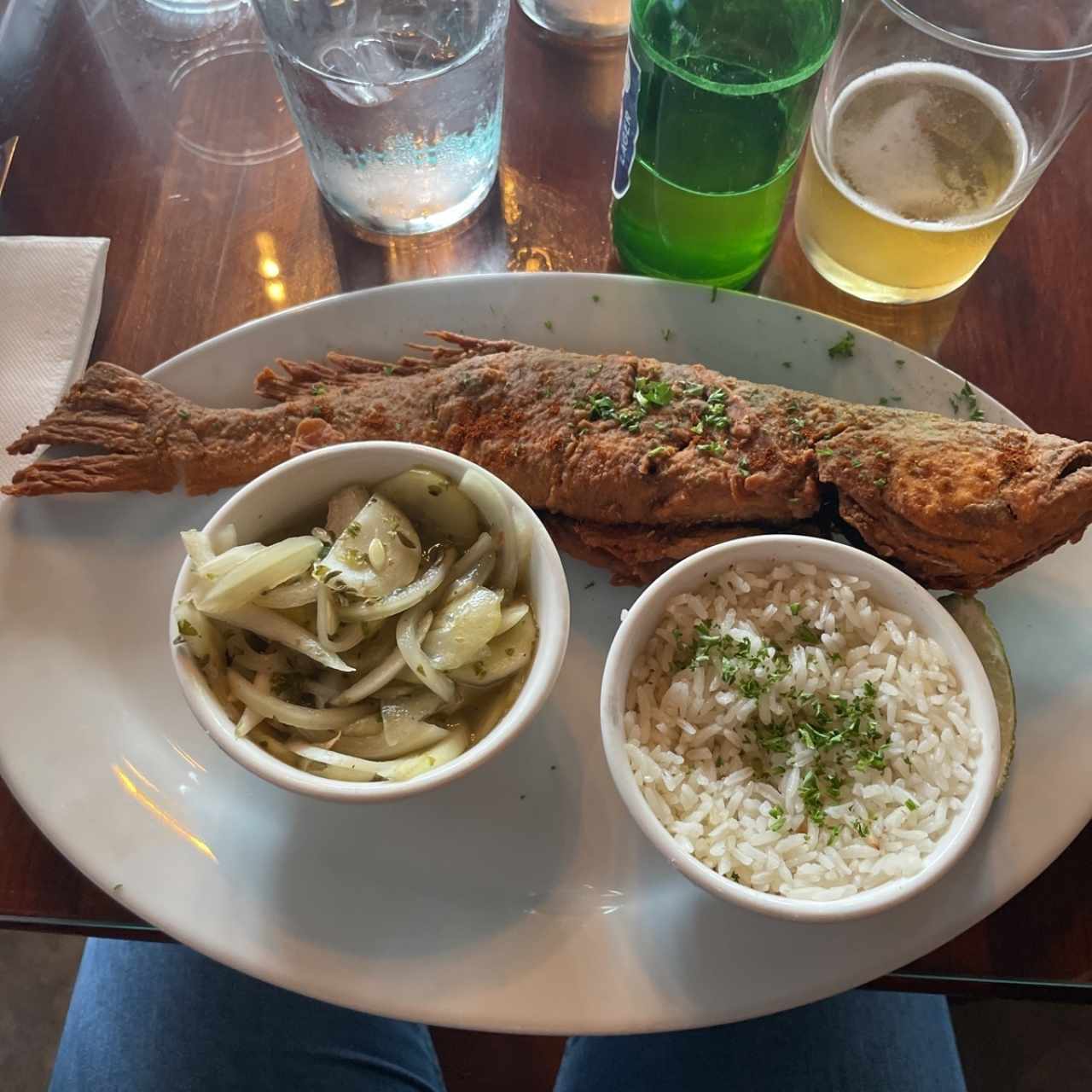 Mariscos - Corvina Rellena Frita