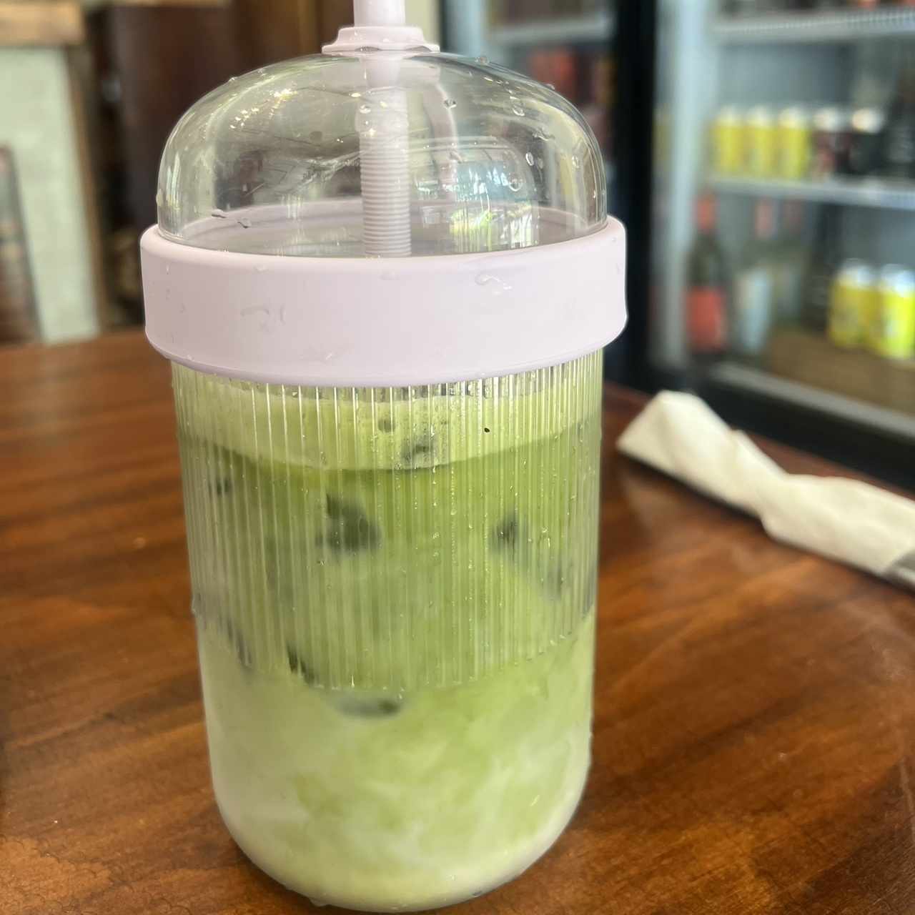 Ice matcha latte my nespresso cup