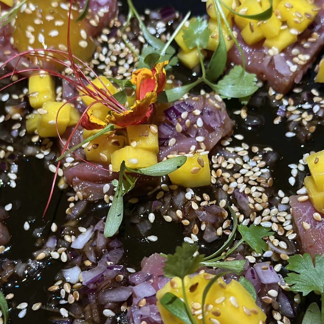 Tiradito de Atún Con los mangos bajitos (GF)