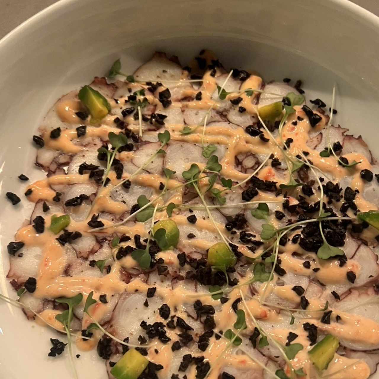 Tiradito de Pulpo Con ponchera (GF)