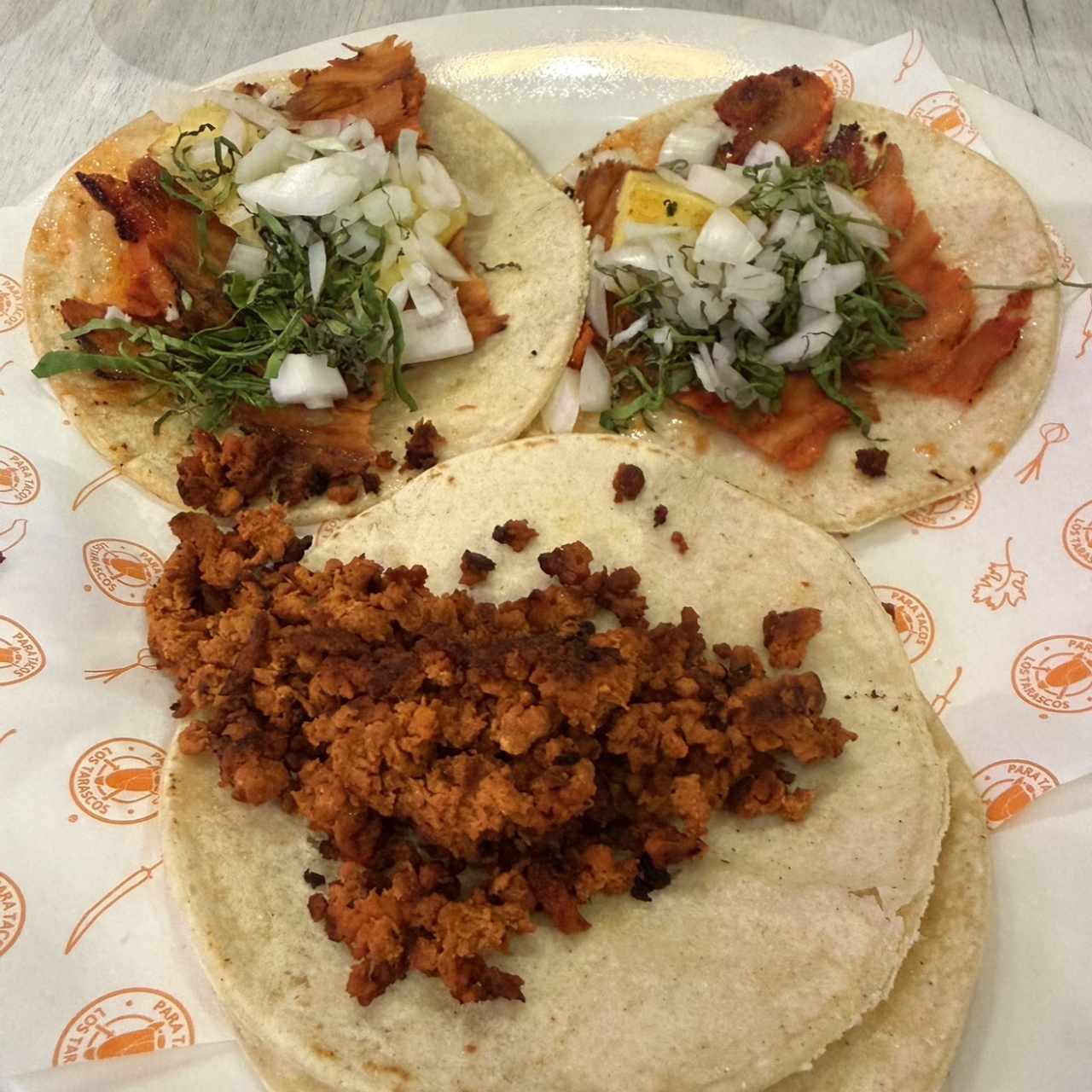 Tacos al pastor sin queso