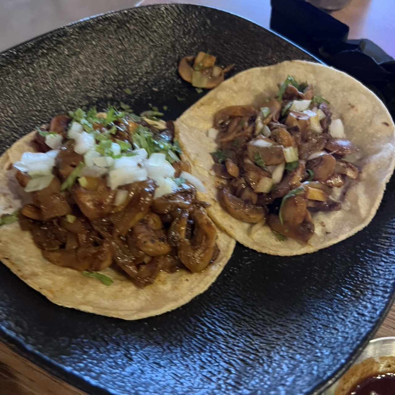 Tacos Barbacoa de Champiñones. 