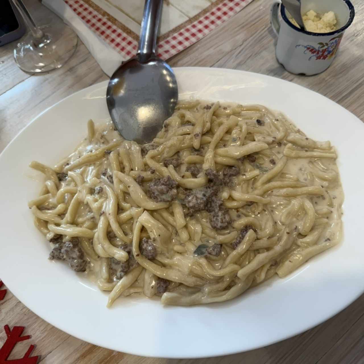 Pasta con chorizo y gorgonzola (mi favorita)