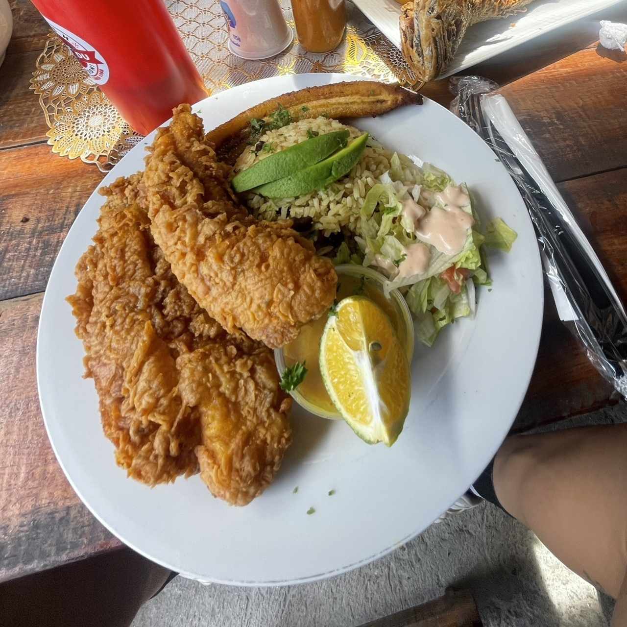 Comida completa con filete