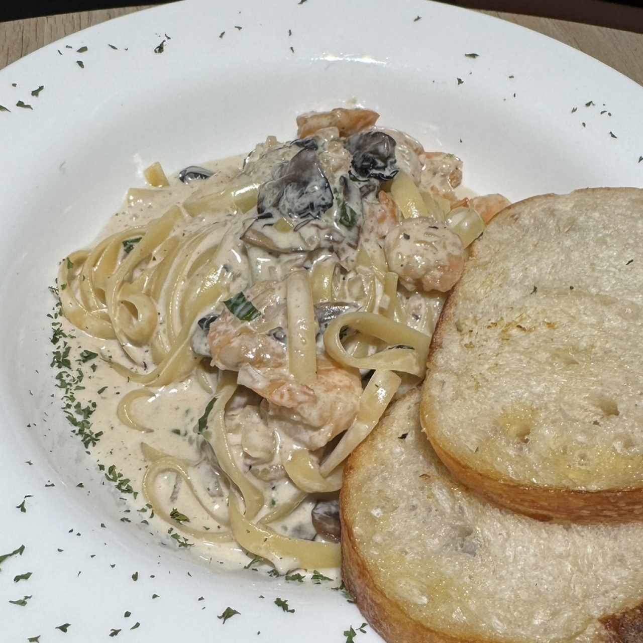 Pasta con camarones