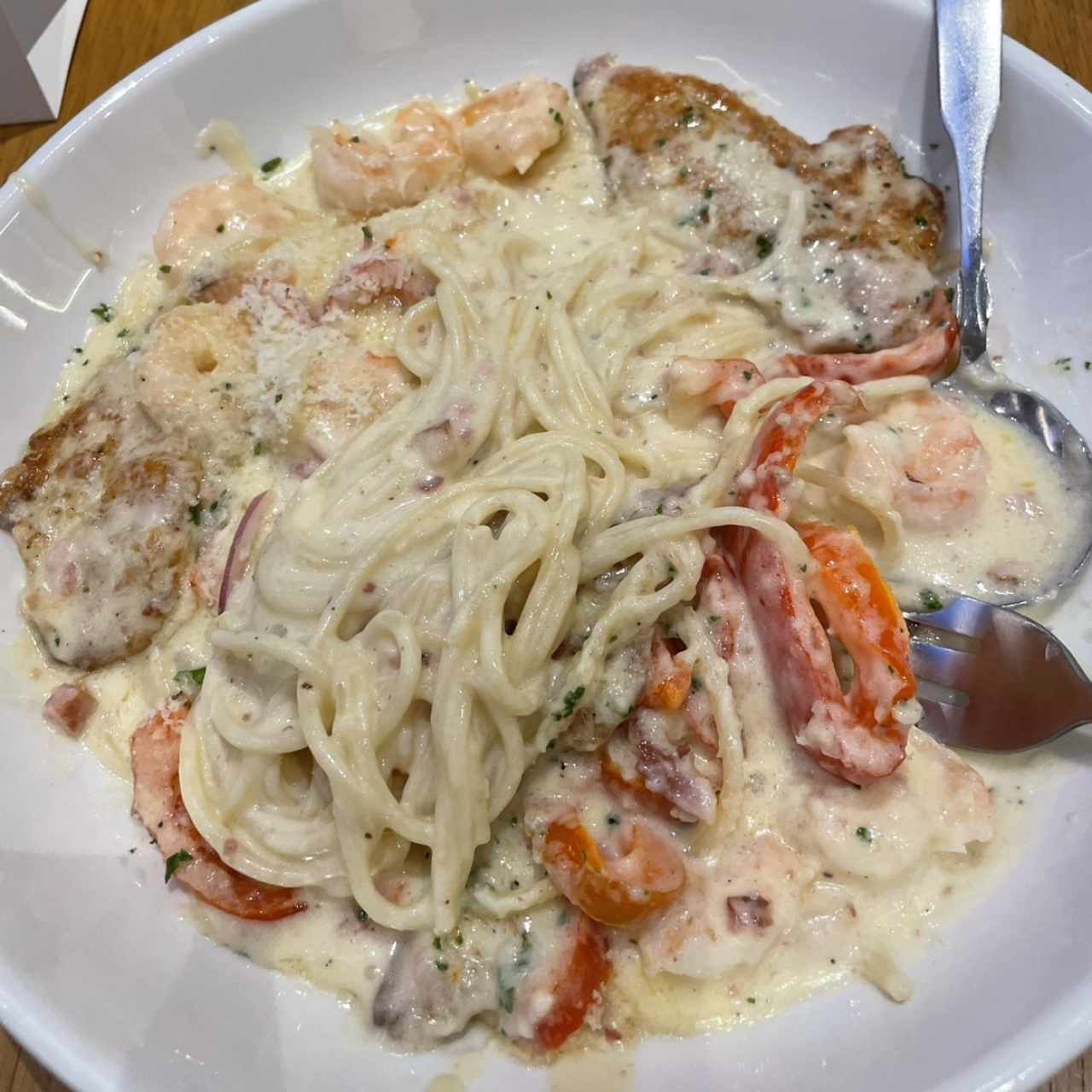 Chicken & Shrimp Carbonara