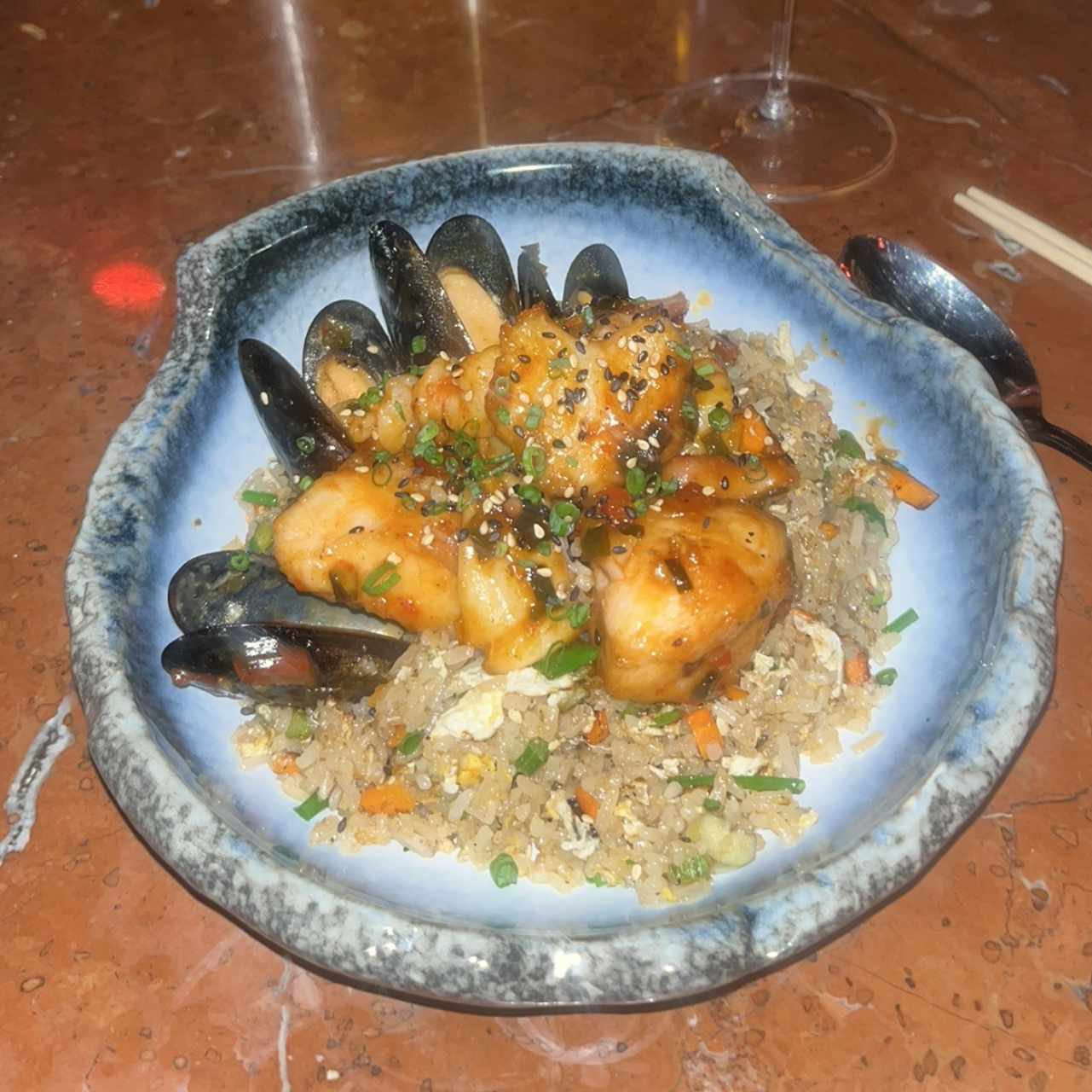 Arroz frito de mar
