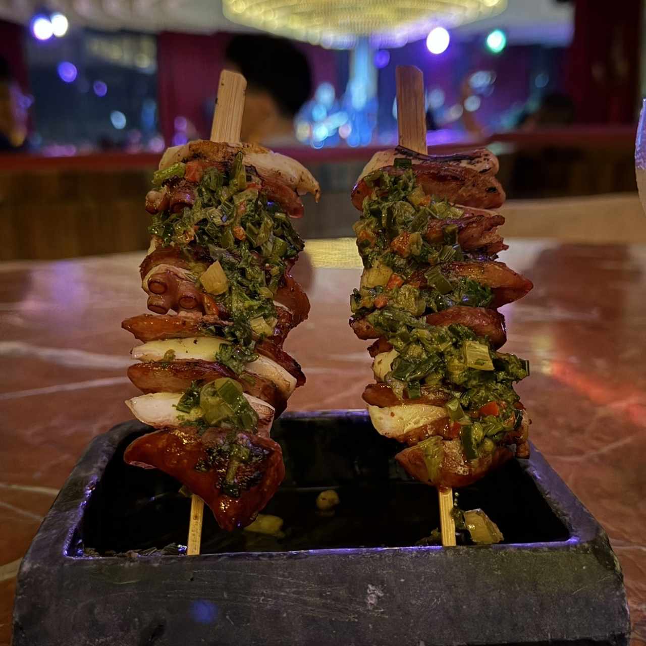 BROCHETA DE PULPO Y CHORIZO