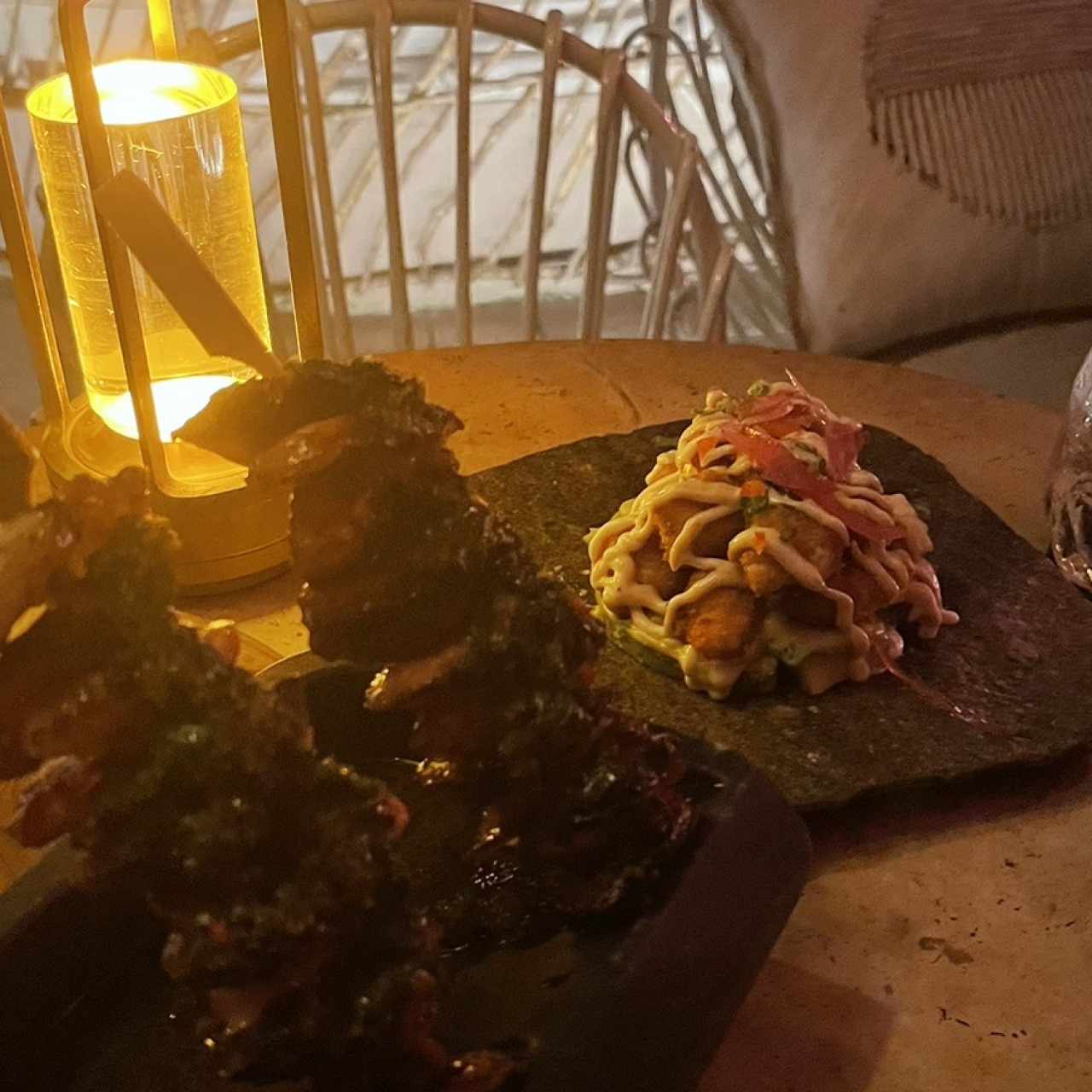 Pinchos de chorizo y pulpo