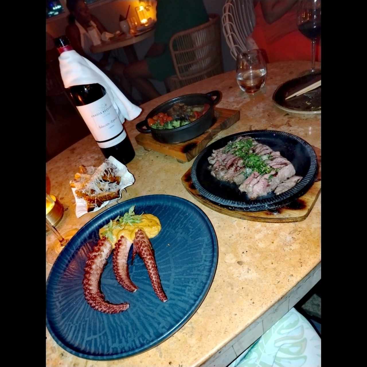 PULPO A LA Parrilla y Rib Eye