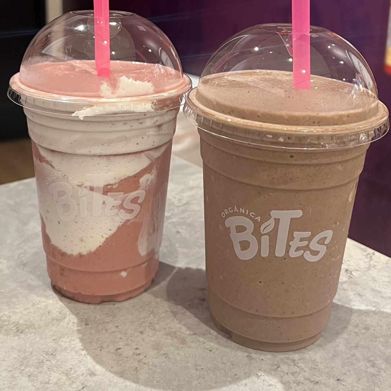 Pink Glow y Chocolove smoothies