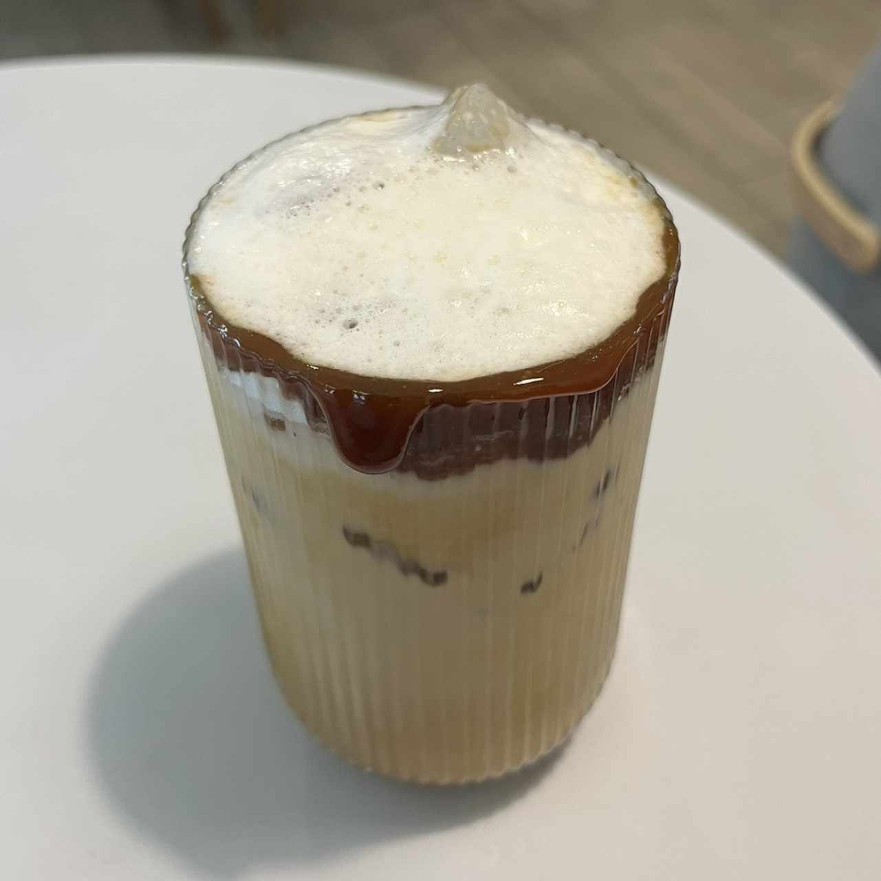 Iced caramel latte