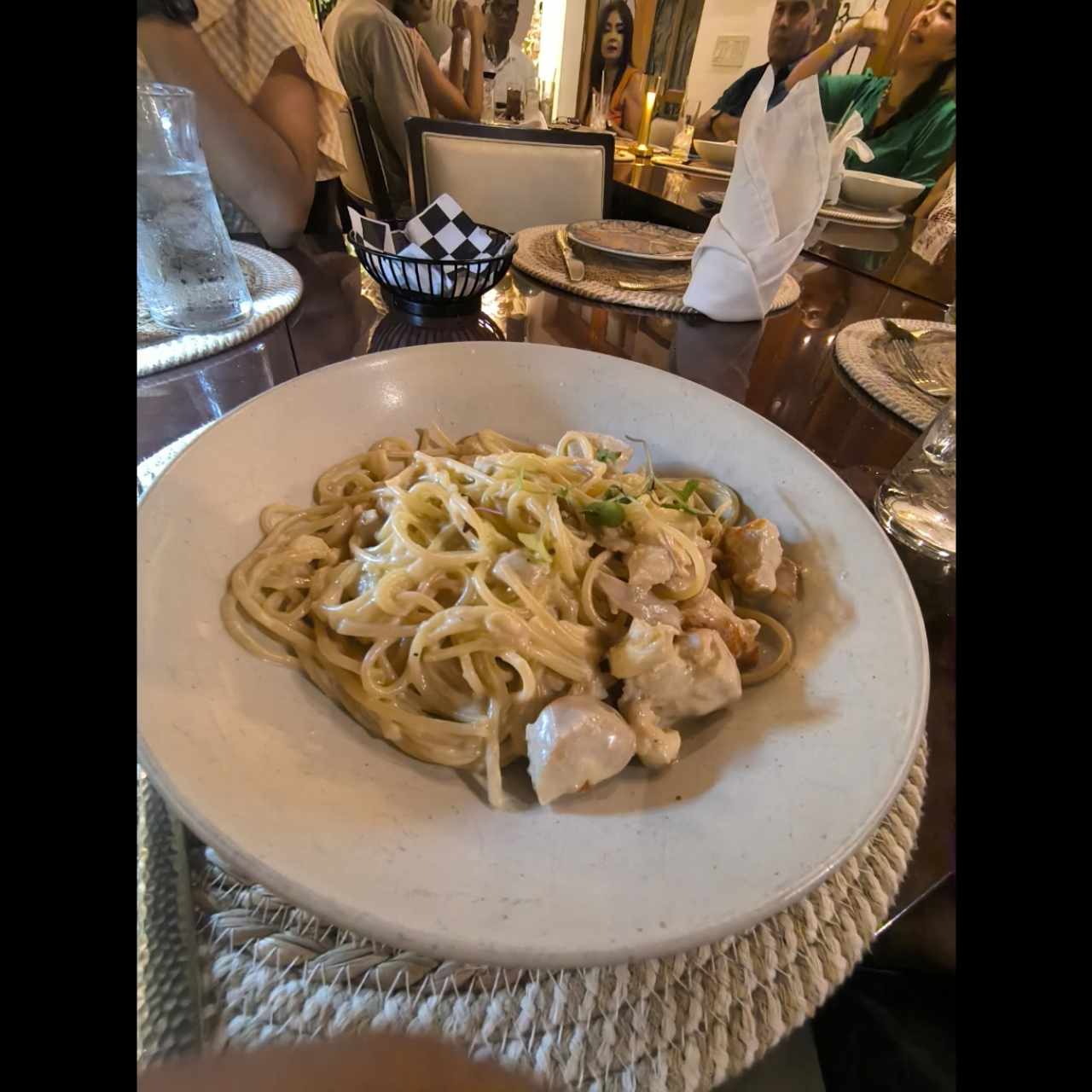 Pasta Alfredo con pollo