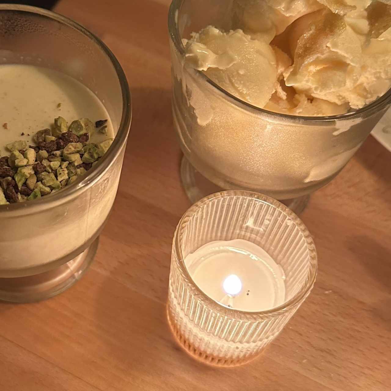 Pannacotta y helado de limón