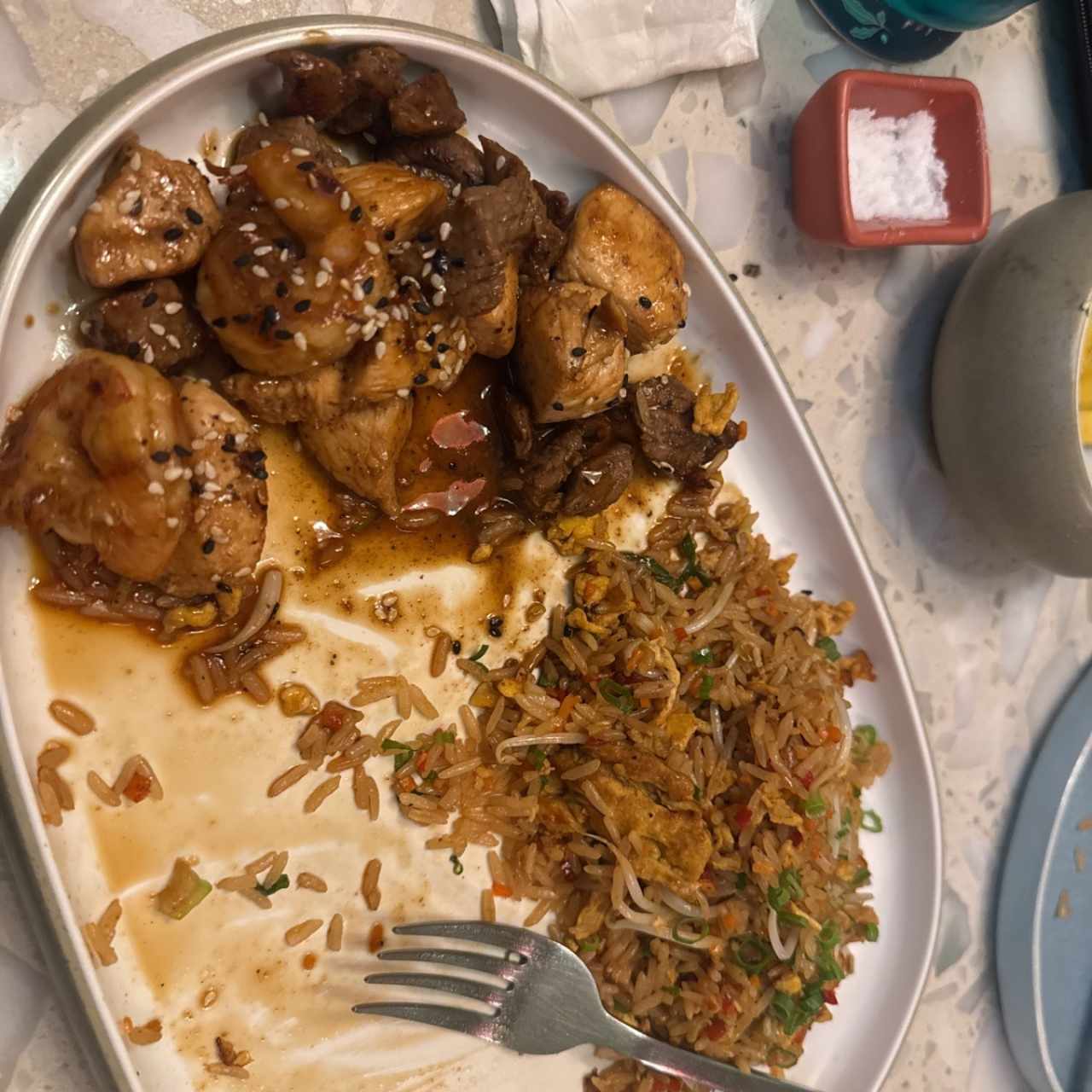 Mixto (pollo, filete y langostinos)