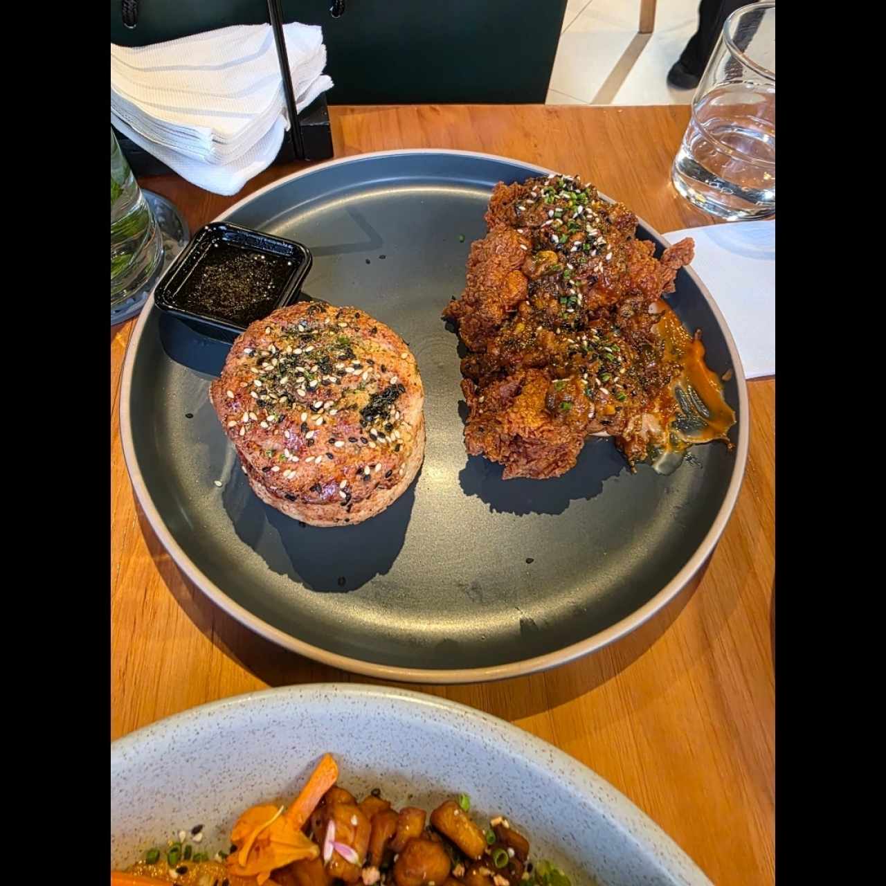 BLACK SESAME WAFFLE & SPICY HONEY BUTTER CHICKEN