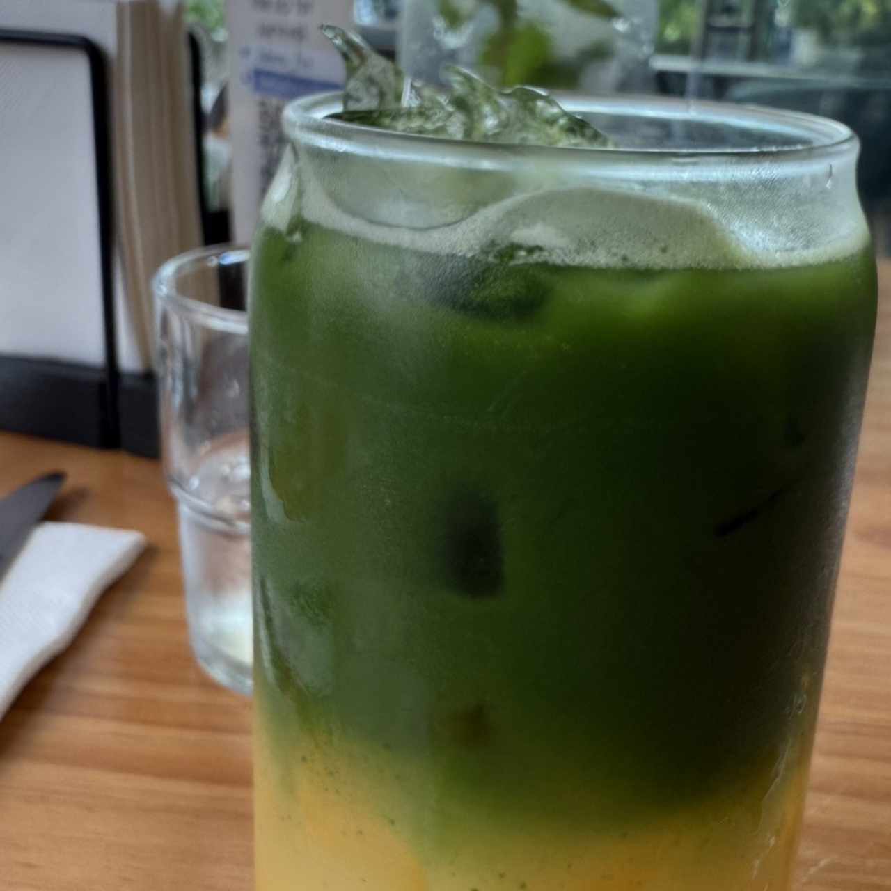 Orange matcha soda