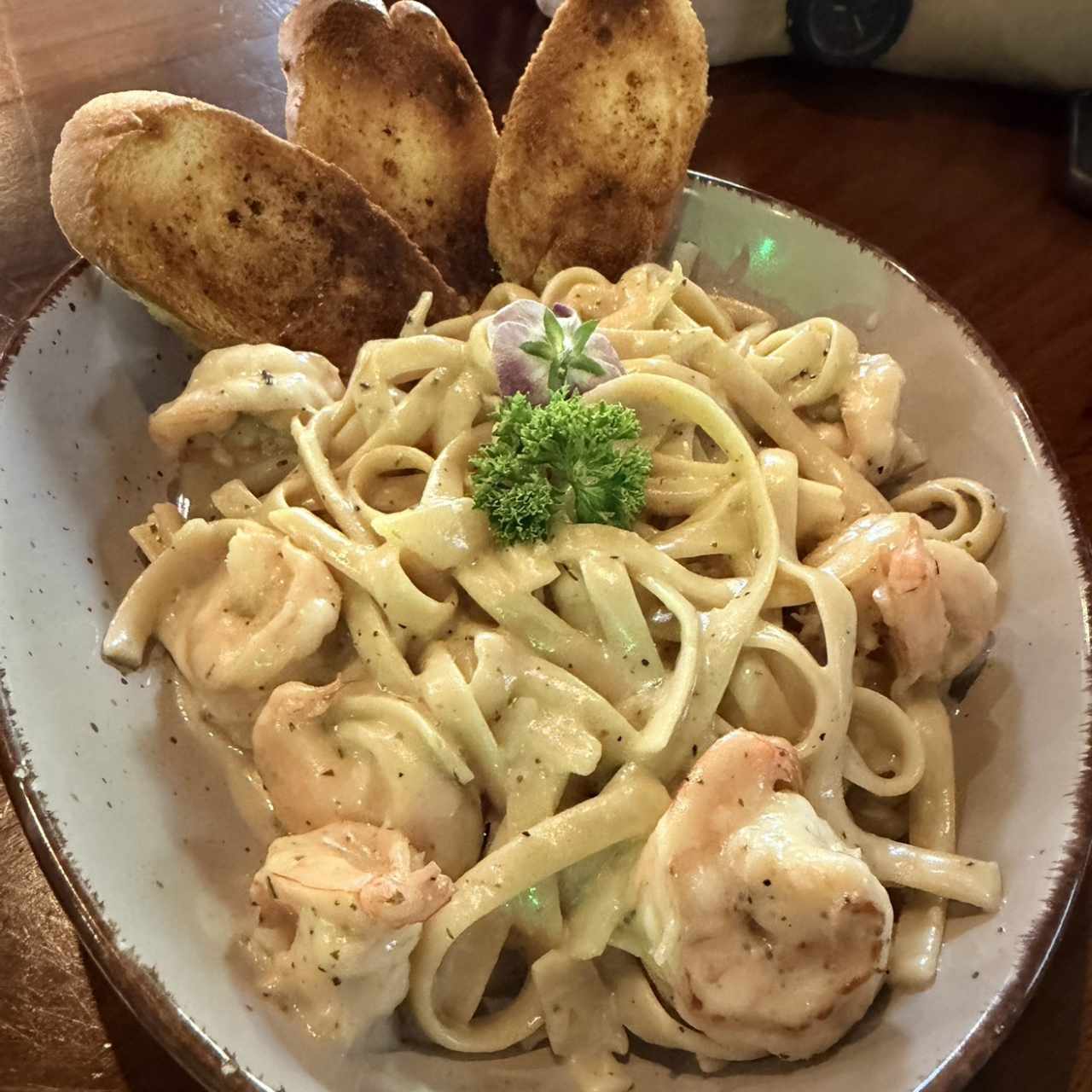 Pasta con camarones