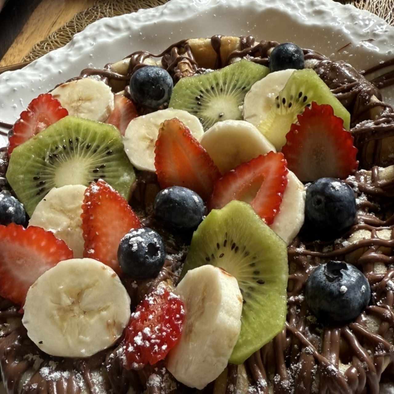 Waffles de Nutella y Frutas