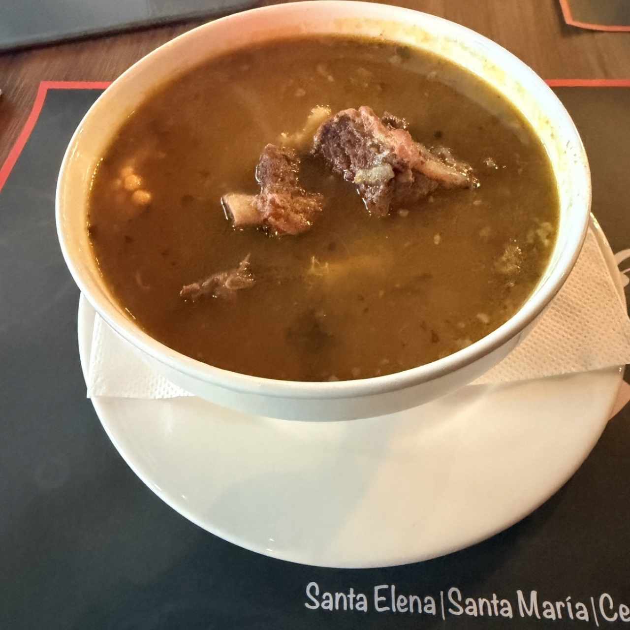 Sopa de costilla ahumada 