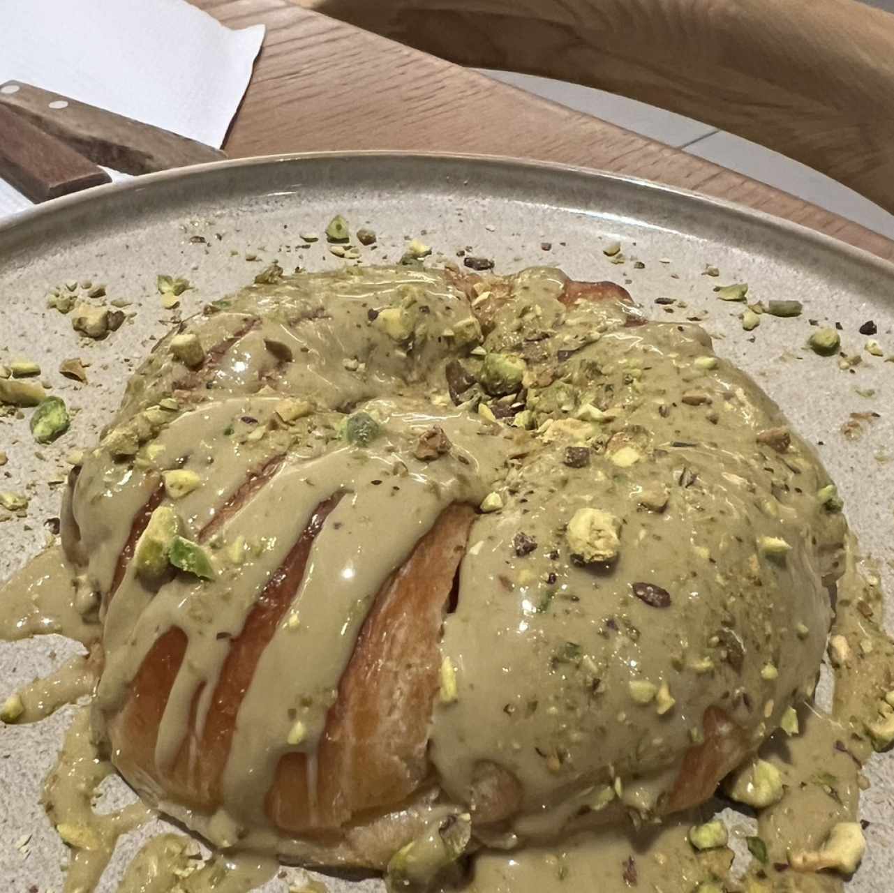 Flat croissant de Ice cream & pistacho