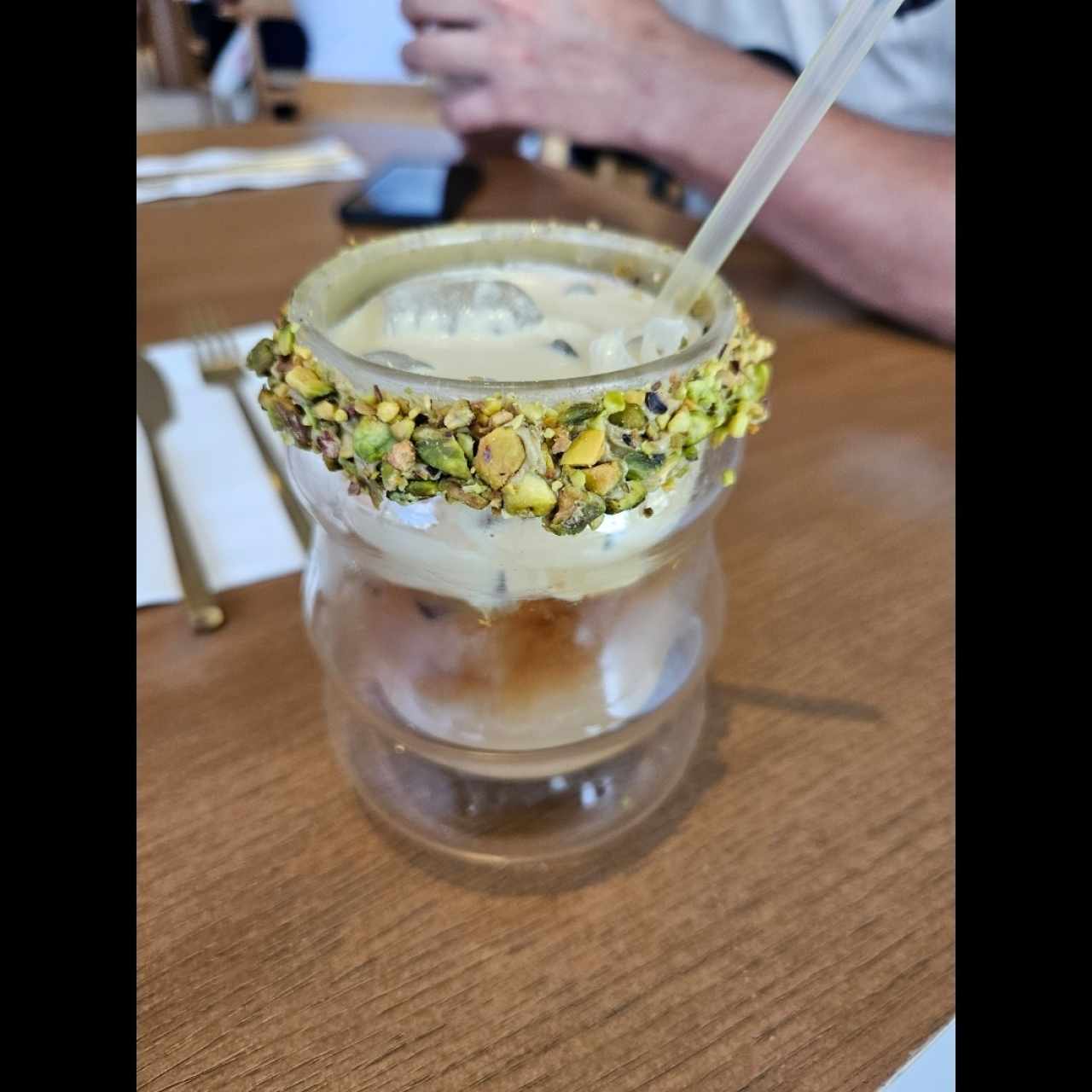 pistacho cream late con leche de avena