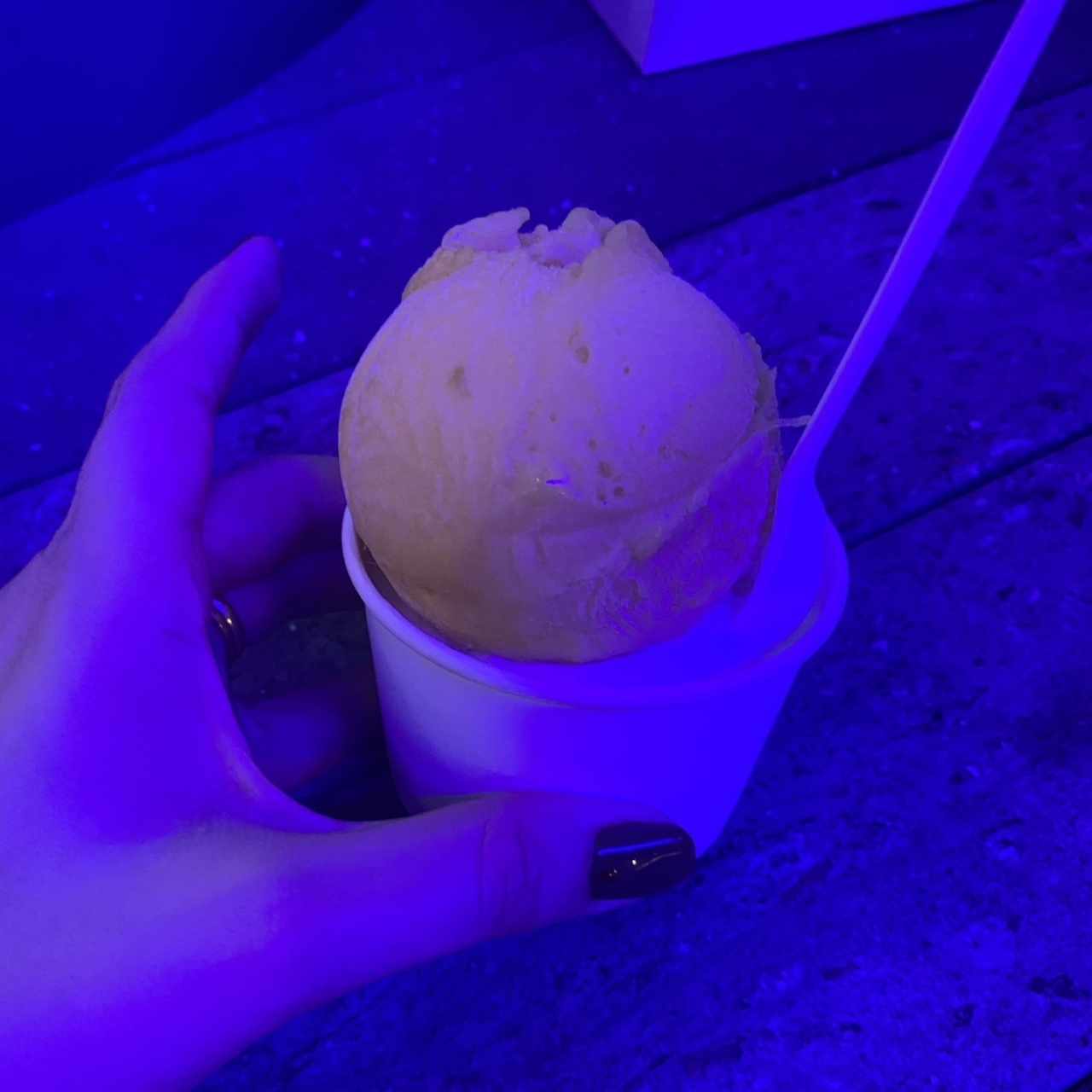 Pequeño sorbeto de mango y coco