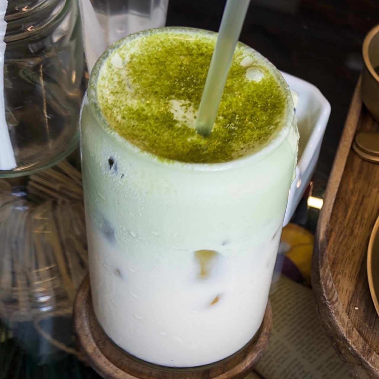 Banana matcha cream latte
