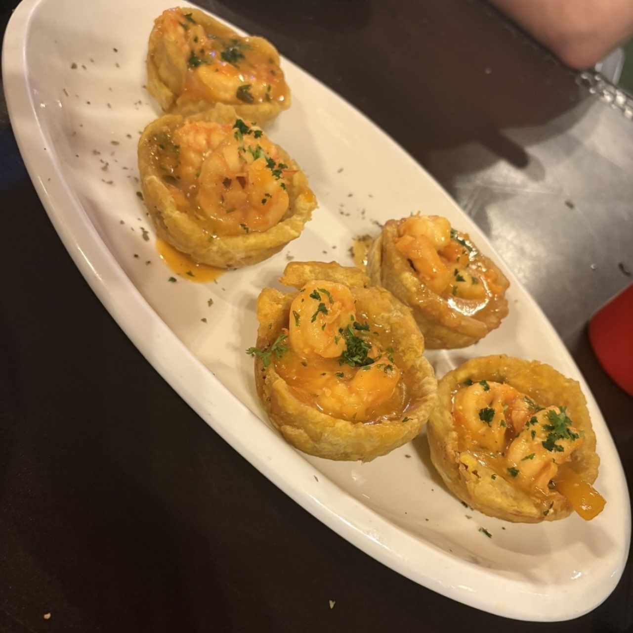 Patacon Relleno de Camarones