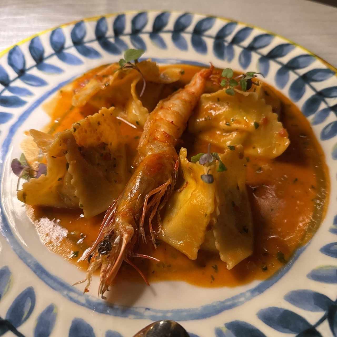 Ravioli a la gamberi