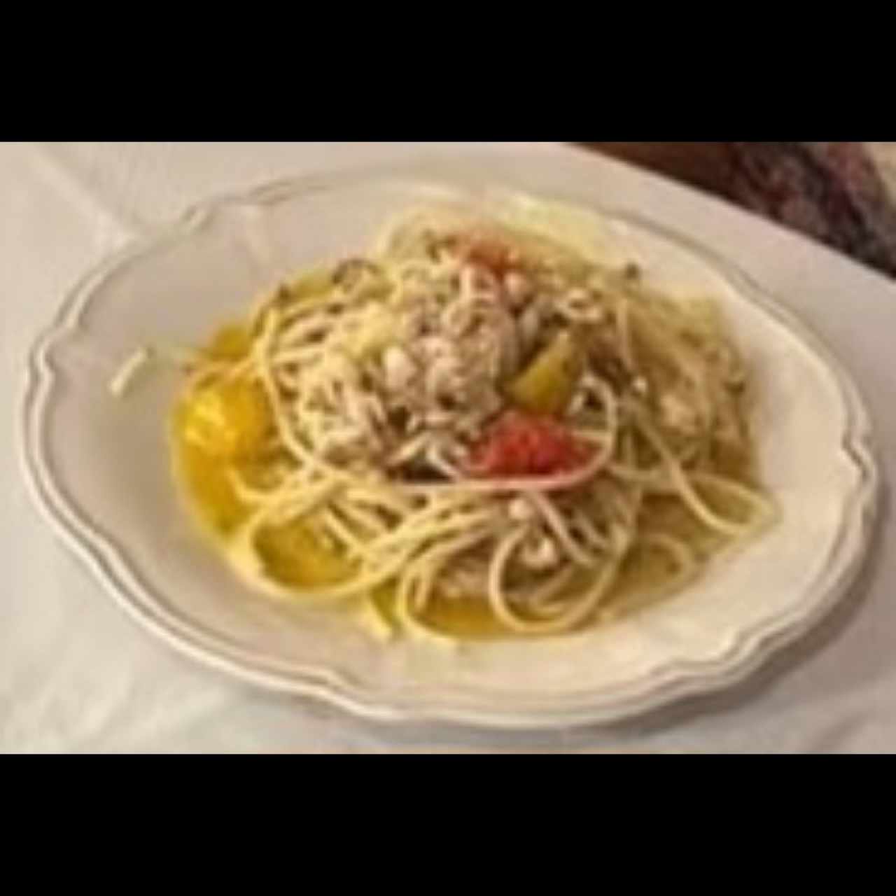Pasta con mariscos. 