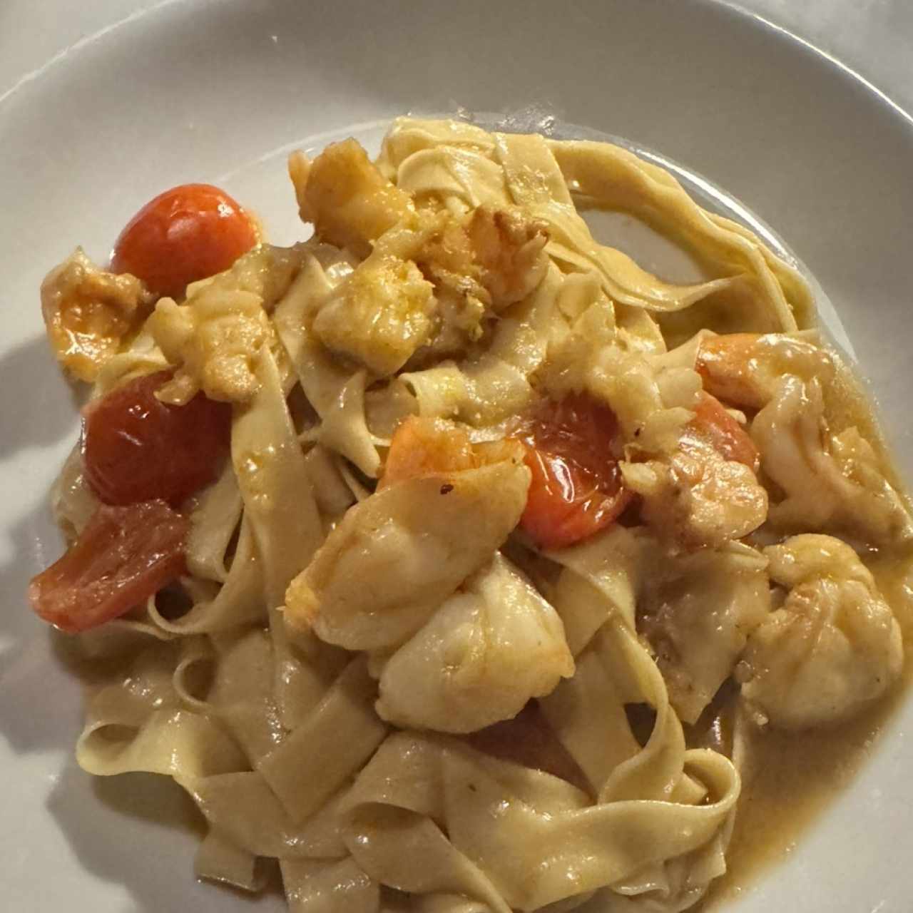 Pasts con langostinos 