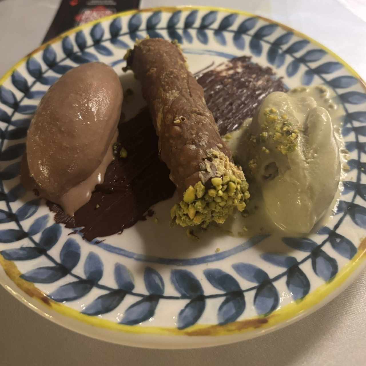 Chocolate Dubai cannoli