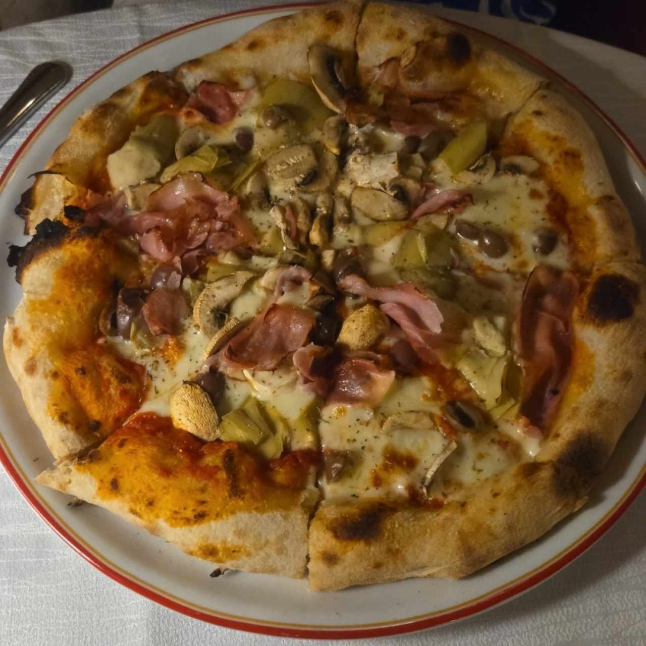 Pizza Jamón con Hongos 