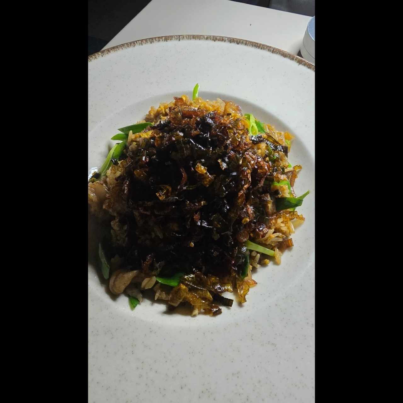 arroz con chicharron y ternera