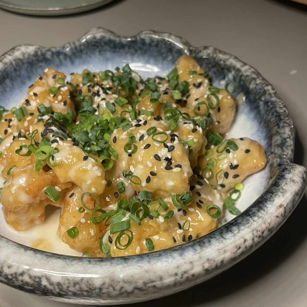 Camarones en tempura