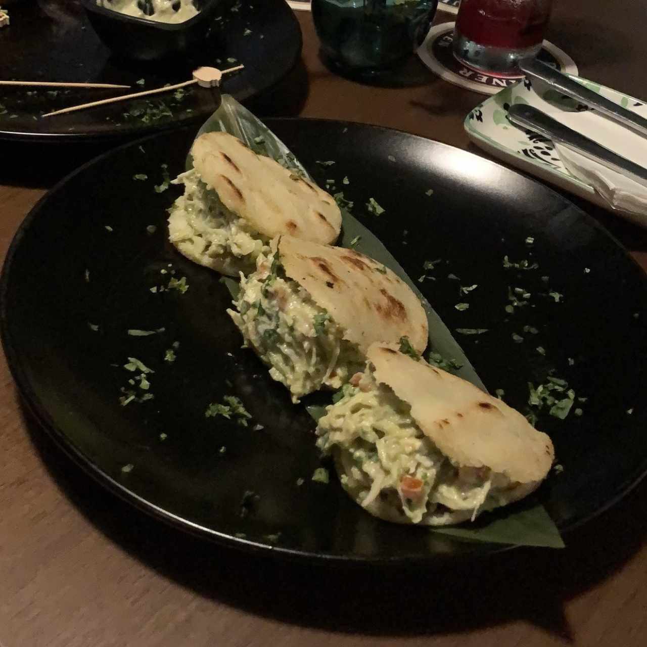 Trio de arepas de pollo.  Deliciosas!