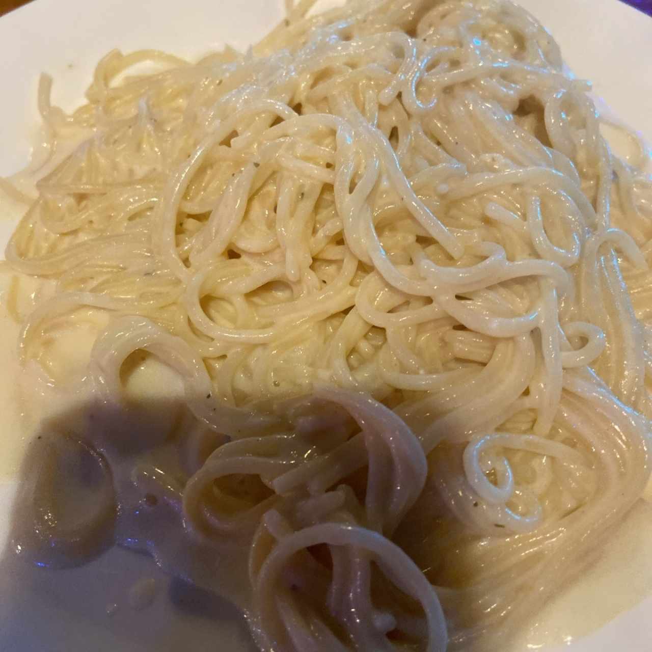 Pasta en salsa blanca