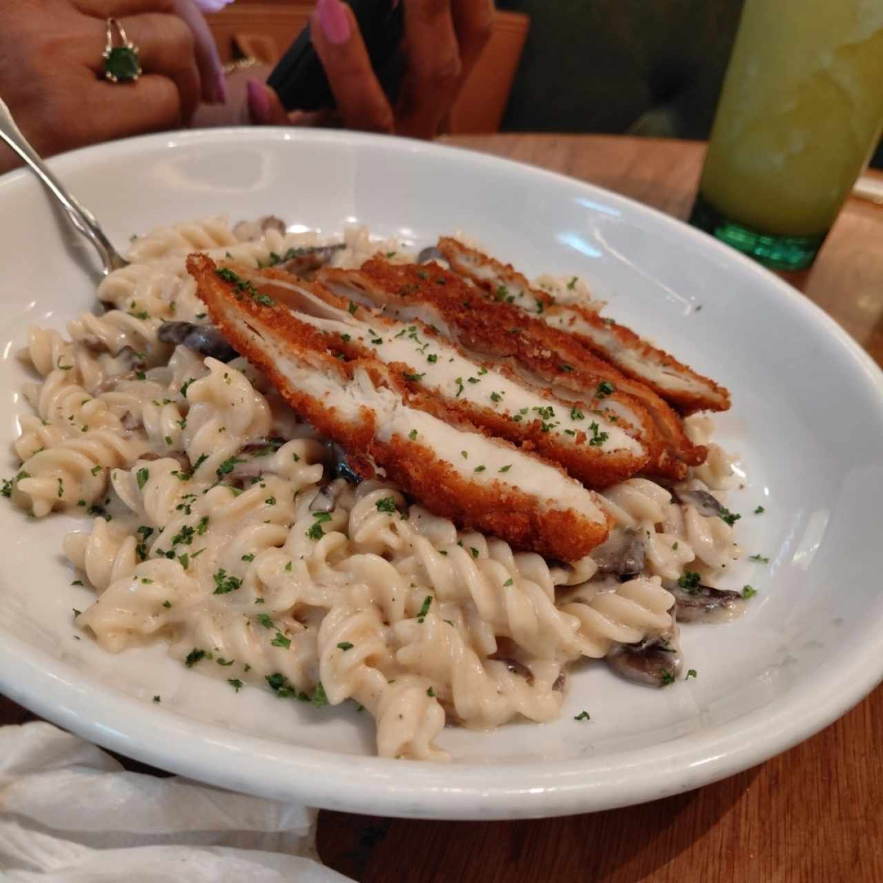 spaquetti y pollo crispi